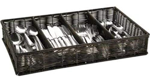 Stalwart M11966 Poly Rattan Cutlery Basket, Black