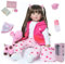 ZIYIUI 60cm Rebornpuppen Weiches Vinyl Silikon Leben Wie Reborn Baby Puppe Langes Haar Neugeborenen Puppen Mädchen Doll Wirklichkeit Kind Spielzeug