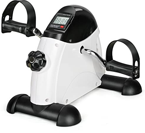 Under Desk Bike Pedal Exerciser Portable Home Exercise Bike Pedal Exerciser Foot Peddler Portable Therapy Bicycle Leg Peddler Portable Mini Cycle Bike for Hands Arm Trainer
