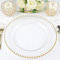 Elegant Design Glass Charger Plate Clear/Gold, Silver & Rose Gold Beaded Decorative Wedding Dinner (Gold)