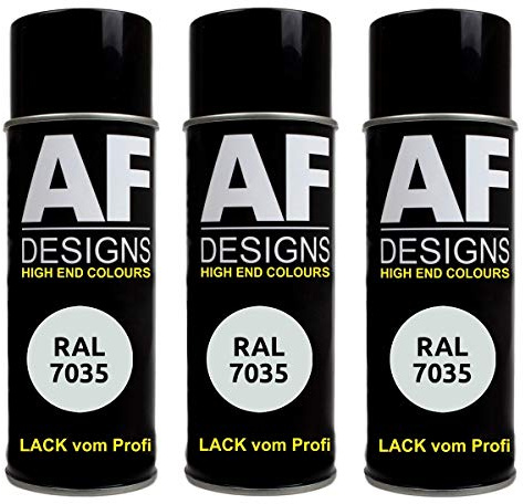 Alex Flittner Designs Spraydose RAL7035 LICHTGRAU matt, matt | 3er Pack RAL Spraydosen a 400 ml pro Dose