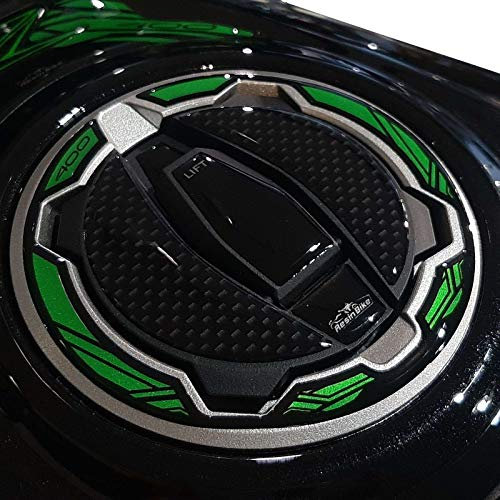 Resin Bike Aufkleber Kompatibel mit Kawasaki Z400 2015-2020. Tankdeckel Schutz vor Stößen und Kratzern. Harz 3D-Effekt Benzin Tankdeckel Aufkleber - Grün