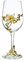 XUDREZ Verres à vin en émail peint sans plomb, 320 ml, verres à vin en cristal rouge/blanc (lys jaune)