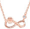 MicLee Necklace pendant for women, 925 sterling silver necklace, Beautiful sun flower and infinity symbol necklace, You are my sunshine, Inlaid zircon, adjustable chain, rose gold