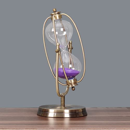 Sablier rotatif en métal, 30 minutes, horloge en verre, pour la maison, le bureau, la décoration
