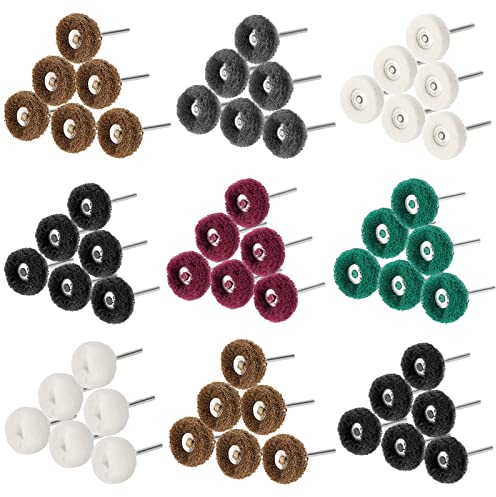 Knpwer 140 Stück 25 mm Schleifmittel Polierscheiben, Polierzubehör für Dremel Rotations werkzeuge Körnung 80/150/240/320/600/800/1000 für Dremel Rotary Werkzeuge
