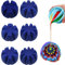 6 Stück/Set Blumen-Gießbecher für Farbgießen Farbgieß-Siebe geteilter Becher Flüssigkeit Kunst geteilter Becher Malwerkzeuge DIY Basteln Zeichnen Zubehör Ausgießen von Acrylfarbe Silikonbecher (blau)