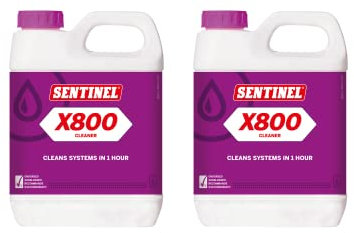 2 x Sentinel X800 Rapid Cleaner for Older Central Heating Systems 1L