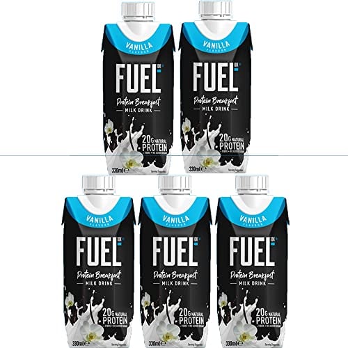 5 x 330ml Milk Drink Vanilla Breakfast High Protein Added Vitamins Source Of Fibre Lunchtime Pre Gym Post Gym