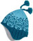 Finkid Peppi Blau - Stylische warme Kinder Strickbeanie, Größe M - Farbe Deep Teal - Smoke Blue