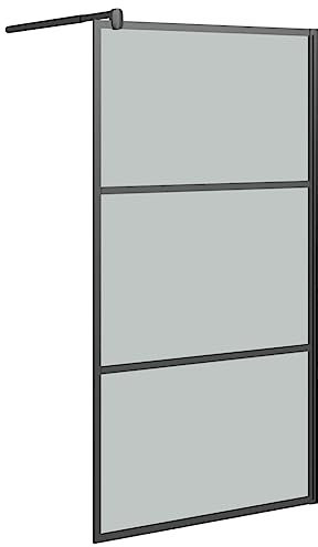 vidaXL Duschwand für Walk-In Dusche 100x195 cm Dunkel ESG Glas Schwarz