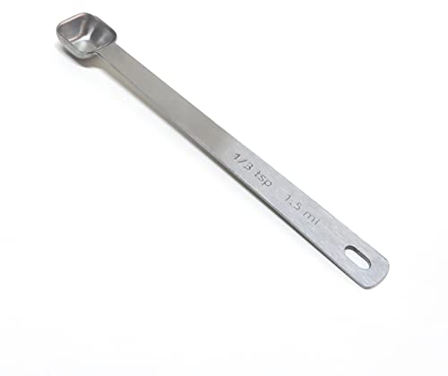 BERYLER 1PCS 1/3 Teaspoon(1/3tsp, 1/10tbsp, 1.5ml) Single Tiny Square Bowl Measuring Spoon, Small Individual Stainless Steel Measure Spoons Only