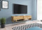MINIO go for it - Mobile TV Lowboard Anne, Mobile Porta TV Con Ante e Nicchie Aperte, Cassettiera TV in Truciolare Laminato, Pratico e Funzionale, 140x30x33 cm, senza LED - Rovere di Wotan