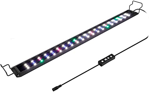 hygger Aquarium Beleuchtung, Vollspektrum Aquarium Licht mit LCD Monitor, 20W RGB LED Aquarium Beleuchtung mit 10 Helligkeitsstufen, Einstellbarer Timer,3 Modus für 60-82cm Süßwasser Aquarien