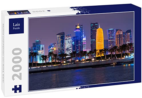 Lais Puzzle Skyline und Palmen von Doha, Katar 2000 Teile
