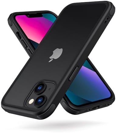 MobNano Ultra Thin Hybrid Clear iPhone 13 Mini Case. iPhone 12 Mini Case, Silicone Shockproof Bumper, Transparent hard Slim Back, 360 Full Body iPhone 13 12 mini Cover - Black
