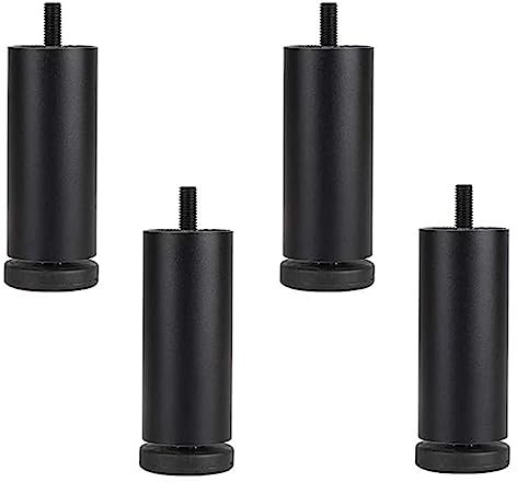 WSZGRJDM 4 Stück Aluminiumlegierung, Sofafüße, Möbelfüße, Höhenversteller, Schrankersatzbeine, Schrankstützbeine, Möbelbein mit Gewinde – M8-Gewinde (Gold/schwarz/Silber)