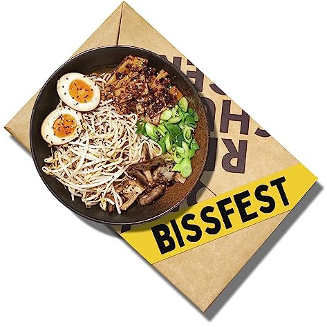 bissfest Shoyu Ramen Rezeptbox (für 3-Personen) - vegan - inkl. Bio Pilz Mix, REISHUNGER Sojasauce & Bio Ramen Nudeln (250 g)