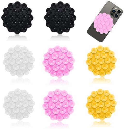 YZDZSW Silikon Handyhalterung Auto Saugnapf, 8 Stück Vielseitig Einsetzbar Selbstklebende Saugnapf, Vielseitig Einsetzbar Selbstklebende Saugnapf für Mobile Stromversorgung(4 Farben)