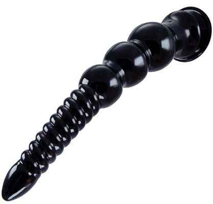 Youxclian 31.5cm Super Langer Analplug PVC Buttplug Analdildo groß Anus Dilatator mit Saugnapf Prostata Massager Masturbation Butt Plug Anal Trainer Sexspielzeug Für Männer und Frauen(Schwarz)