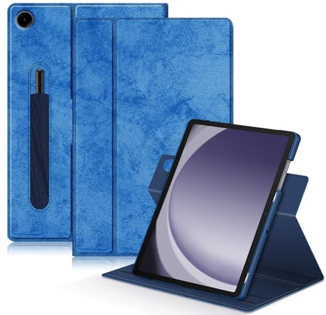 Yiernuo Custodia per Samsung Galaxy Tab A9 Plus/Galaxy Tab A9 + 11 Pollici Tablet,Cover Rotazione 360° con Funzione Stand Compatibile SM-X210/X216/X218 Tablet,Blu scuro