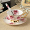 Knochen-Chicoffee-Tasse, Löffel, Untertasse, Set, englische Nachmittagstee-Tasse, Kaffeegeschirr, 170 ml, und Untertasse für Kaffee-G (T) (Q)