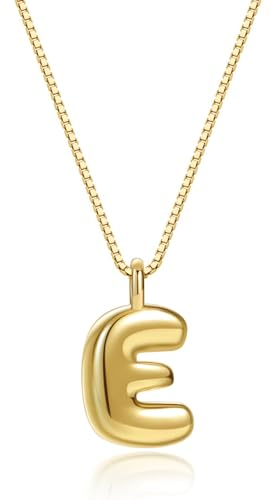 Halora Bubble Letter Necklace Gold Balloon Initial E Necklace Kette Mit Buchstaben Halskette Anhänger Buchstabenkette Damen