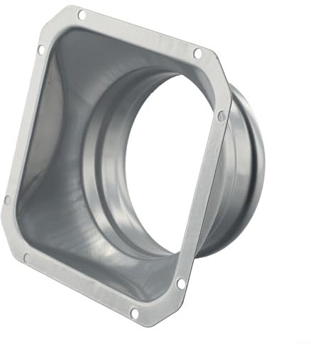 Conector de conducto de aire Brida Conector de tubo cuadrado de metal a interfaz redonda Conducto de aire Brida de tubo recto para calefacción, refrigeración ventilación y aire acondicionado (100 mm)