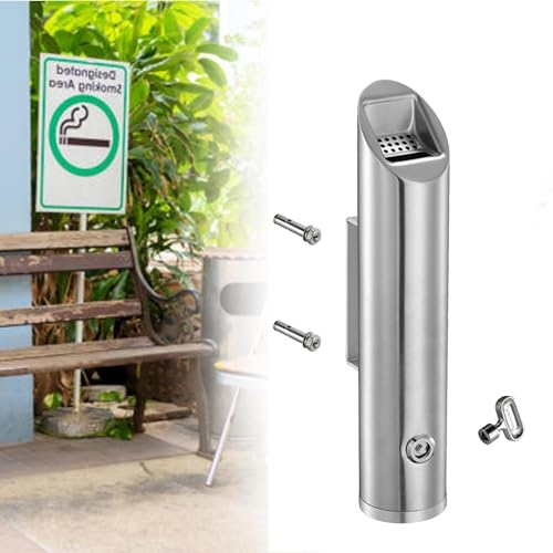 Wandaschenbecher – Kreative Aschenbecher Für Männer, Zylindrischer Wandaschenbecher Für Den Außenbereich, Zigarettenaschenbecher Aus Edelstahl Abschließbar, Für Den Restaurants Und Bars