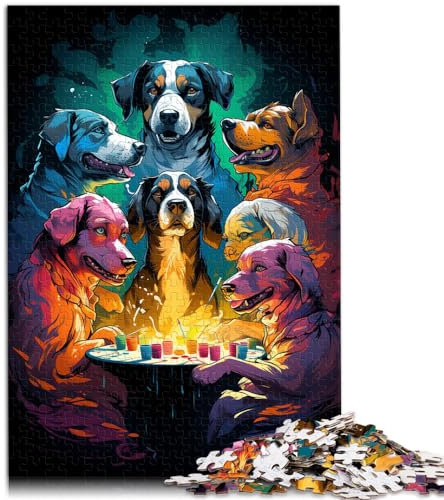 Spielzeug-Puzzle, Hunde-Spielkarten, 1000 Puzzles für Erwachsene, Holzpuzzle, Spielzeug-Puzzles, Lernspiele, Stressabbau-Puzzles, 1000 Teile (50 x 75 cm)