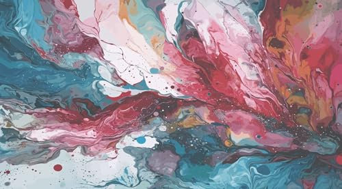 UNIK Nordic Vliestapete, BxH 300x280 cm, Ölgemälde Kunst, Tapete Gemälde, Fototapete Wohnzimmer und Schlafzimmer, XXL Premium Wohntapete, Wandtapete, Designtapete Made in Germany