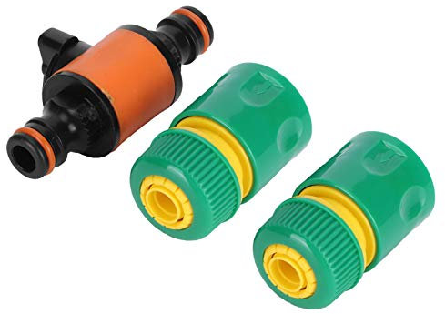 Juego de 3 Uds de Válvula de Bola de Encendido/apagado Tipo Americano, Kit de Reparación de Conectores Rápidos para Manguera de Jardín, Accesorios (1 válvula de bola + 2 racores