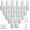 Empty Gel Nail Polish Bottles with Brush, 15ML Empty Nail Polish Bottles with Transparent Top,Opaque Round Refillable Fingernail Polish Bottles UV Safe with Mixing Balls & Funnels, Pack of 20 (White)