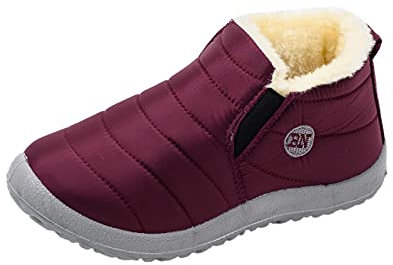 Generico Stivali Traforati Donna Stivali Polpaccio Largo Acqua di Velluto Boots Warm Snow Short Flat Women Winter Women's Boots Stivali Donna Estivi Traforati Stivali Biker Donna (Red, 39)
