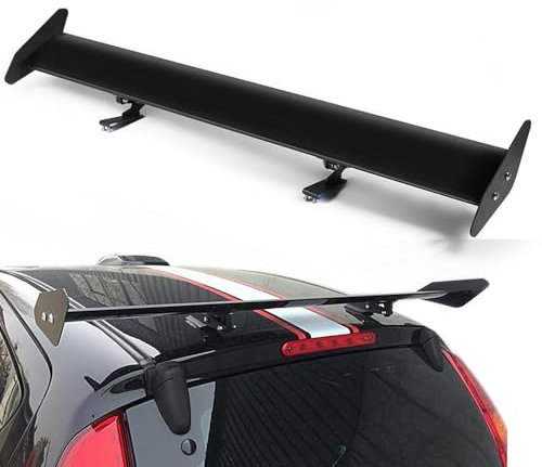 Alerón Trasero Universal para Coches, 110cm Spoiler GT de Aluminio con Doble Cámara, Diseño Deportivo sin Taladros para Decoración del Vehículo