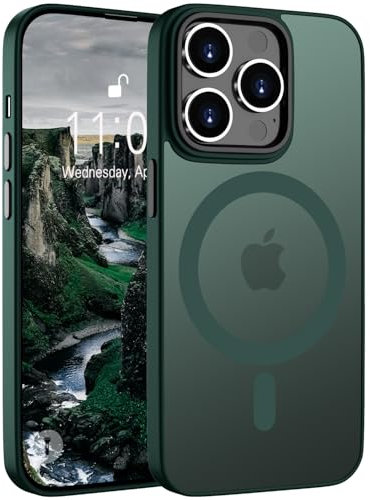 ORDA Magnetic Case for iPhone 11 Pro Case Compatible with MagSafe for iphone 11 Pro phone case Translucent Matte Back Slim Shockproof Phone Cover phone case for iphone 11 Pro 5.8-Inch Dark Green