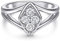 Schmaler Sterlingsilberring für Damen, viereckiges Sterlingsilber mit Zirkonia