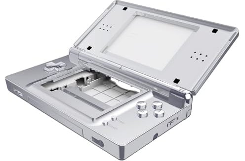 eXtremeRate Full Gehäuse Case für Nintendo DS Lite NDSL, DIY-Ersatz Voll Hülle&Knöpfen&Screen Protector Shell Zubehör für Nintendo DS Lite Handheld Spielekonsole(Chrome Silber)–KEIN Console