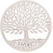 SIGNES GRIMALT Déco murale Arbre de vie et cercle en bois de manguier, Blanc cérusé, Diamètre 60 cm