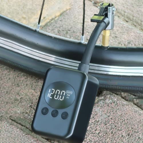 HEBEOT Tyre Inflator Air Compressor, Electric Wireless Air Pump Bicycle Portable Lightweight Electric Pump Cycling Tire High Pressure Mini Inflator for Car, Bicycle, Motocycle