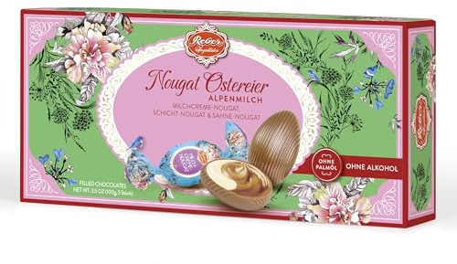Reber Exklusive Nougat Ostereier Mischung mit Alpenmilchschokolade & Sahne-Nougat-Füllung