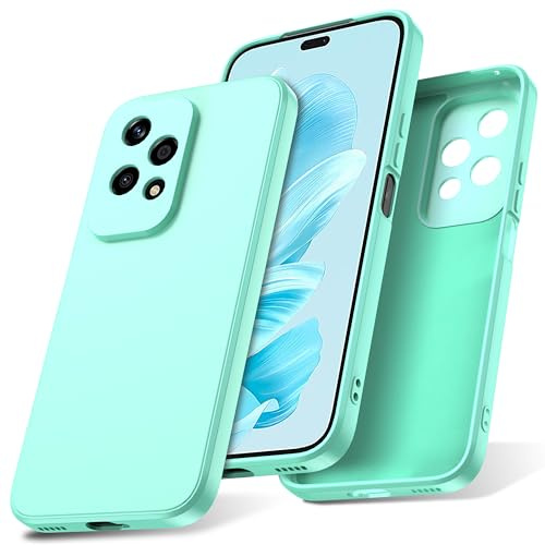 Watana Cover per Honor 200 Lite Custodia in Silicone, Custodia Antiurto Case Sottile in Silicone TPU con Strato Interno in Fibra per Honor 200 Lite, Verde Chiaro