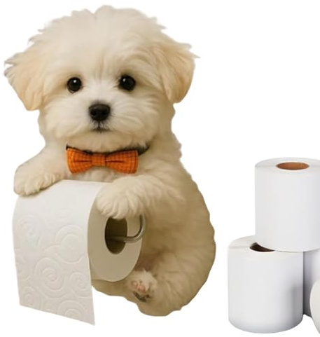 Porta carta igienica – Pratico porta carta da cucina | Supporto decorativo a forma di cane per cucina, bagno, cottage, piccoli spazi