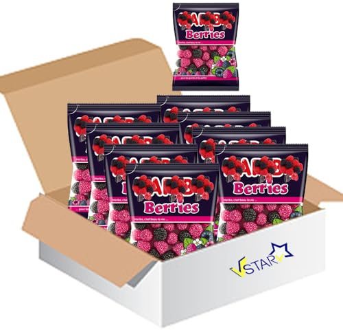 Hri Halal Berries Sweet 80g – Juicy Berry-Flavoured Gummy Sweets Made with Halal Gelatine (18 x Bags)