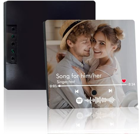 GEXHSRGD Imán de Nevera con música Personalizado, imanes de Nevera con música, imán de neveras con Placa de Spotify Que se Puede Personalizar con Fotos y músicas（Imagen）