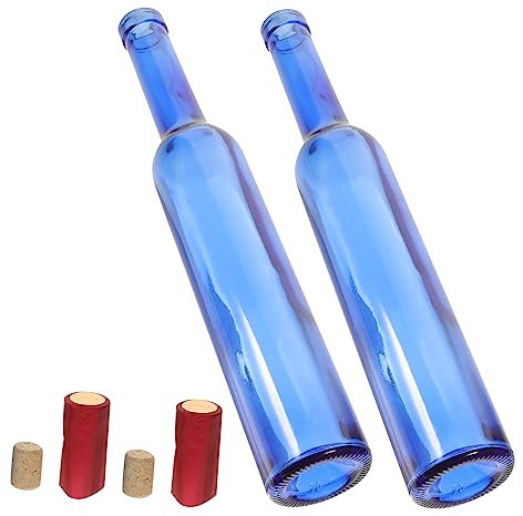 Healifty 2pcs Empty Glass Wine Bottles Reusable for Red Wine Decor Craft Flower Vase