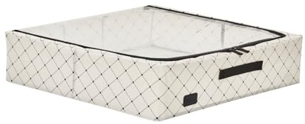 Periea 'Casey' Underbed Storage Boxes with Lids - Foldable, Stackable, and Space-Saving Organiser to Keep Your Space Tidy and Clutter-Free - Black Dot - Large