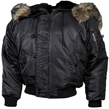 Polarjacke N2B, schwarz, dick gefüttert, Größe L