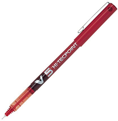 Pilot V5 Liquid Ink Rollerball 0.5 mm Tip (Single Pen) - Red