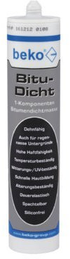Beko Bitumendichtmasse, 310 ml, schwarz, 25 Stk./Krt. (SDB*), wasserfest, Paste, für Rohr, Dachrinne, Tür, Arbeitsplatte, Badewanne, Waschbecken